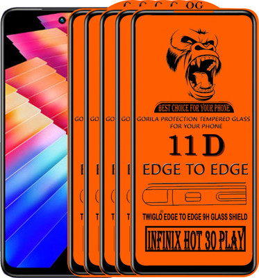 TWIGLO Edge To Edge Tempered Glass for INFINIX HOT 30 PLAY(Pack of 5)