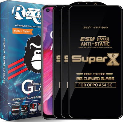 Roxel Edge To Edge Tempered Glass for OPPO A54 5G(Pack of 3)