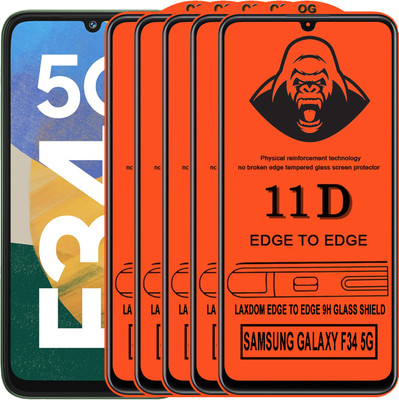 Laxdom Edge To Edge Tempered Glass for SAMSUNG GALAXY F34 5G(Pack of 5)