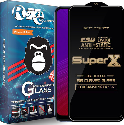 Roxel Edge To Edge Tempered Glass for SAMSUNG F42 5G(Pack of 1)