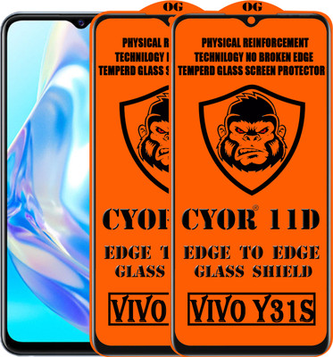 CYOR Edge To Edge Tempered Glass for VIVO Y31S(Pack of 2)