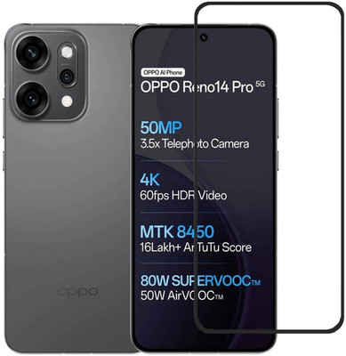 DSCASE Edge To Edge Tempered Glass for Oppo Reno 14 Pro 5G, OPPO Reno14 Pro 5G(Pack of 1)