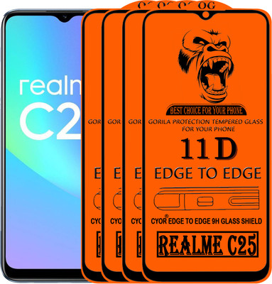 CYOR Edge To Edge Tempered Glass for REALME C25(Pack of 4)