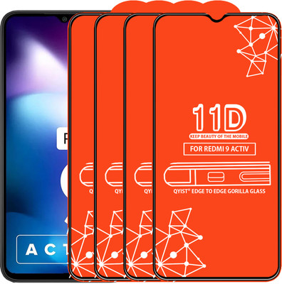 Qyist Edge To Edge Tempered Glass for Redmi 9 Activ(Pack of 4)