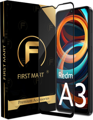 FIRST MART Edge To Edge Tempered Glass for Redmi A3, Redmi 12C, Poco C55, Redmi A3 2024(Pack of 1)