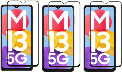 ISAAK Edge To Edge Tempered Glass for Samsung Galaxy M13 5G Edge to Edge, Full Glue, 11D Tempered Glass(Pack of 3)