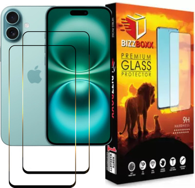 BizzBoxx Edge To Edge Tempered Glass for Apple iPhone 16, iPhone 16, I phone 16, iphone16, Precise Curved Edges, Scratch Guard, temper glass guard, screen guard, temper glass(Pack of 2)