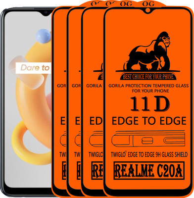 TWIGLO Edge To Edge Tempered Glass for REALME C20A(Pack of 4)