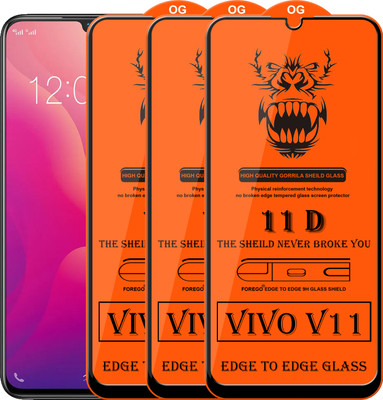 Forego Edge To Edge Tempered Glass for Vivo V11(Pack of 3)