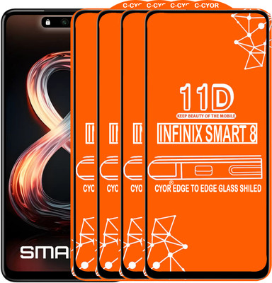 CYOR Edge To Edge Tempered Glass for INFINIX SMART 8(Pack of 4)