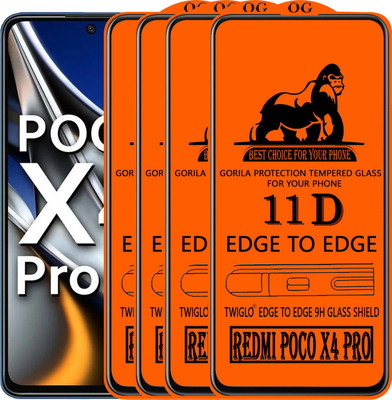 TWIGLO Edge To Edge Tempered Glass for REDMI POCO X4 PRO(Pack of 4)