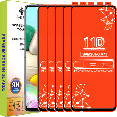 PFOAM Edge To Edge Tempered Glass for SAMSUNG GALAXY A71(Pack of 5)