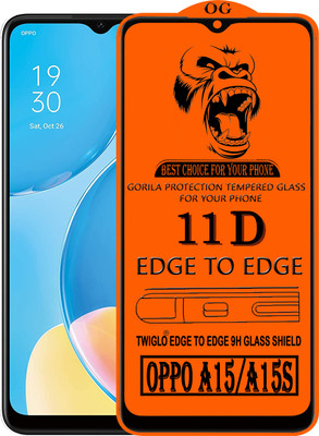 TWIGLO Edge To Edge Tempered Glass for OPPO A15S(Pack of 1)