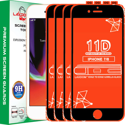 Laxdom Edge To Edge Tempered Glass for APPLE IPHONE 8(Pack of 4)