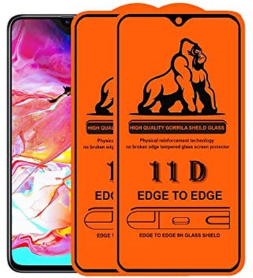 9H Edge To Edge Tempered Glass for Samsung Galaxy A70 -11D Glass (Pack Of 2)(Pack of 2)