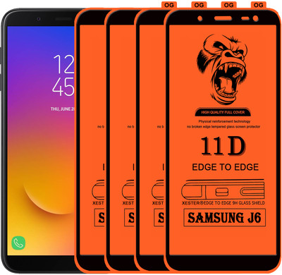 PFOAM Edge To Edge Tempered Glass for Samsung Galaxy J6(Pack of 4)