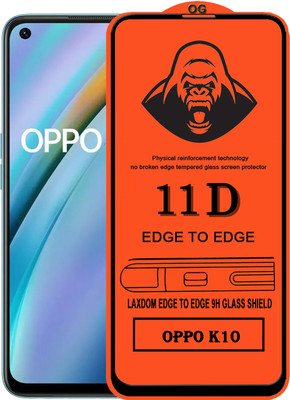 Laxdom Edge To Edge Tempered Glass for OPPO K10(Pack of 1)
