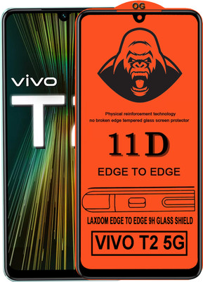 Laxdom Edge To Edge Tempered Glass for VIVO T2 5G(Pack of 1)