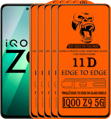 TWIGLO Edge To Edge Tempered Glass for IQOO Z9 5G(Pack of 5)