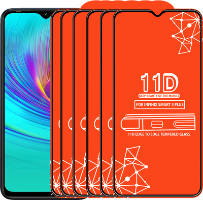 Roxel Edge To Edge Tempered Glass for Infinix Smart 4 Plus(Pack of 6)
