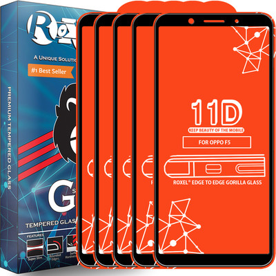 Roxel Edge To Edge Tempered Glass for Oppo F5(Pack of 5)