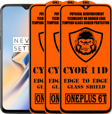 CYOR Edge To Edge Tempered Glass for OnePlus 6T(Pack of 3)