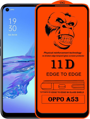 TOPTEMPER Edge To Edge Tempered Glass for OPPO A53(Pack of 1)