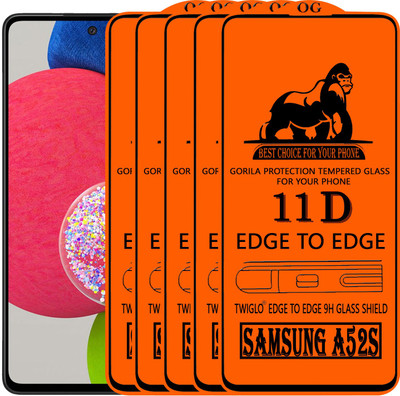 TWIGLO Edge To Edge Tempered Glass for SAMSUNG A52S(Pack of 5)