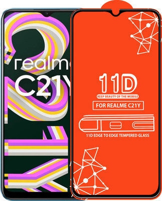 Qyist Edge To Edge Tempered Glass for Realme C21Y(Pack of 1)