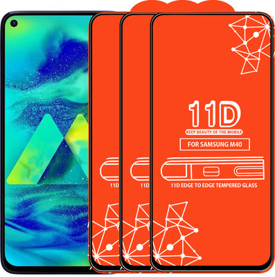 Roxel Edge To Edge Tempered Glass for Samsung Galaxy M40(Pack of 3)