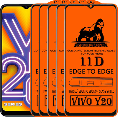 TWIGLO Edge To Edge Tempered Glass for VIVO Y20A(Pack of 5)
