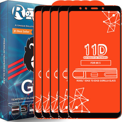Roxel Edge To Edge Tempered Glass for Mi Redmi 5(Pack of 5)