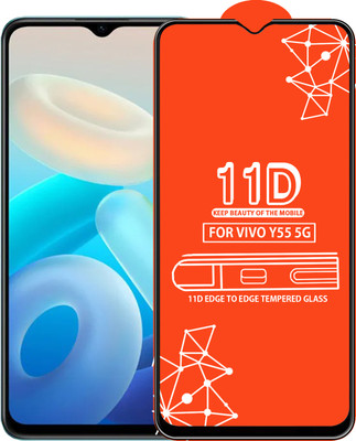 Qyist Edge To Edge Tempered Glass for Vivo Y55 5G(Pack of 1)