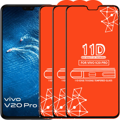 Qyist Edge To Edge Tempered Glass for Vivo V20 Pro(Pack of 3)