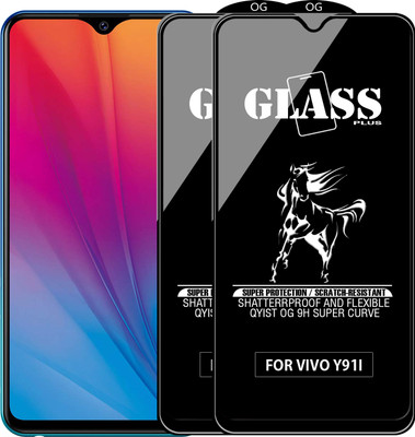 Qyist Edge To Edge Tempered Glass for VIVO Y91I(Pack of 2)