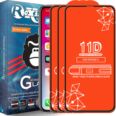 Roxel Edge To Edge Tempered Glass for Apple iPhone X(Pack of 3)
