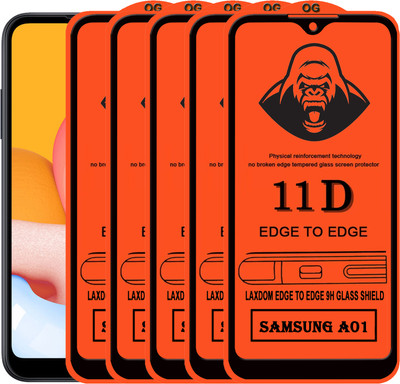 Laxdom Edge To Edge Tempered Glass for SAMSUNG GALAXY A01(Pack of 5)