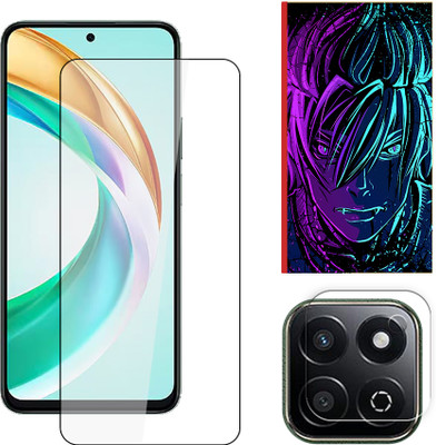 ARBAN Edge To Edge Tempered Glass for Honor X6b 5G Tempered Screen Protector | Anti-Scratch | Edge to Edge Full Coverage | 9H Hardness ( 1 FRONT SCREEN GUARD + 1 CAMERA LENS PROTECTOR + 1 FREE BACK EMBOSSED SKIN002 )(Pack of 1)