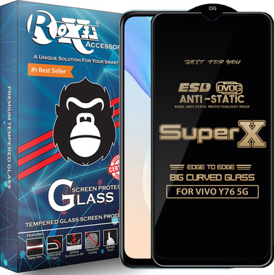 Roxel Edge To Edge Tempered Glass for VIVO Y76 5G(Pack of 1)