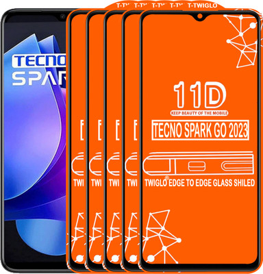 TWIGLO Edge To Edge Tempered Glass for TECNO SPARK GO 2023(Pack of 5)