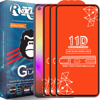 Roxel Edge To Edge Tempered Glass for Tecno Spark 6 Pro(Pack of 3)