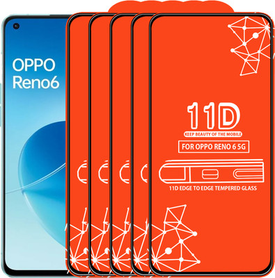 Qyist Edge To Edge Tempered Glass for Oppo Reno 6 5G(Pack of 5)