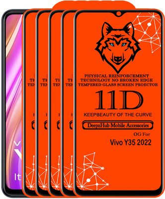 DeepzHub Edge To Edge Tempered Glass for vivo Y35 2022(Pack of 5)