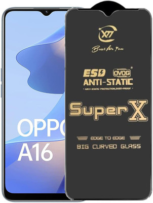 SM Styles Edge To Edge Tempered Glass for Oppo A16(Pack of 1)