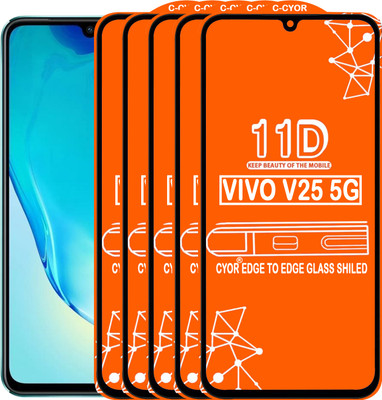 CYOR Edge To Edge Tempered Glass for VIVO V25 5G(Pack of 5)