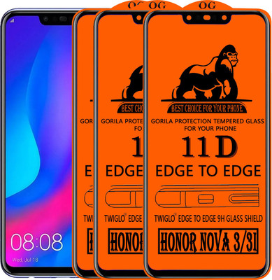 11D Edge To Edge Tempered Glass for Huawei Nova 3i(Pack of 2)