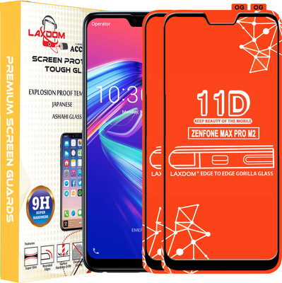 Laxdom Edge To Edge Tempered Glass for Asus Zenfone Max Pro M2(Pack of 2)
