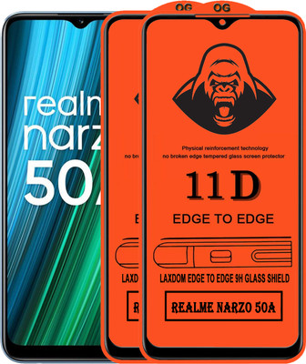 Laxdom Edge To Edge Tempered Glass for REALME NARZO 50A(Pack of 2)