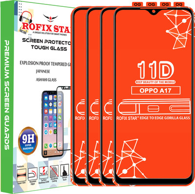 Rofix star Edge To Edge Tempered Glass for OPPO A17(Pack of 4)