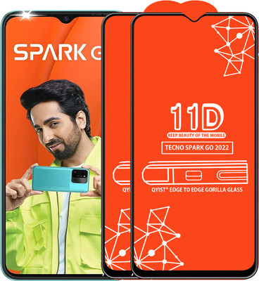 Qyist Edge To Edge Tempered Glass for Tecno Spark Go 2022(Pack of 2)